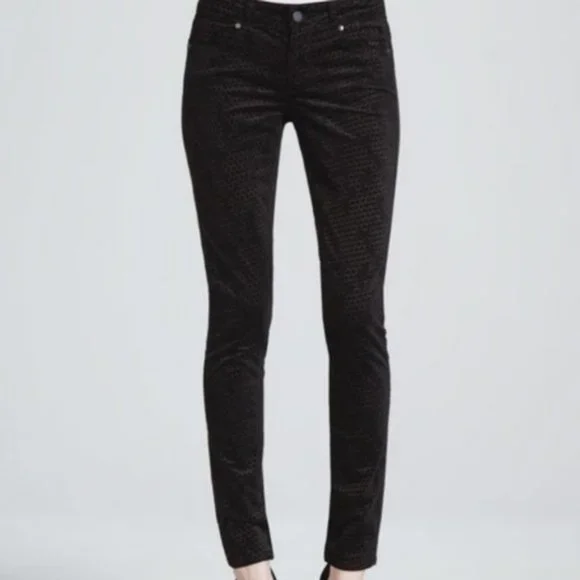 Paige USA NEW Velvet Verdugo Honeycomb Ultra Skinny Jeans Black Gold Womens 🎉HP - Picture 4 of 15
